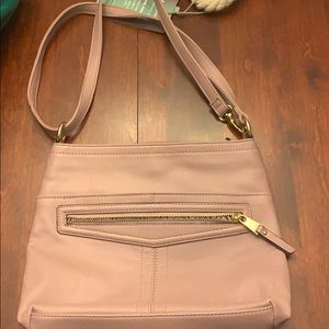 Mauve leather purse